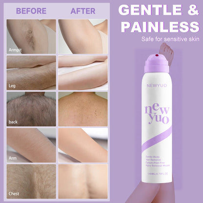 NEWYUO Gentle Hair Removal Spray | Aloe, Ginseng & Hyaluronic Acid | For Men & Women