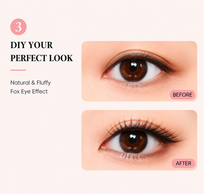 Winged Fox Eye Cluster Lashes – Natural Fluffy False Eyelashes