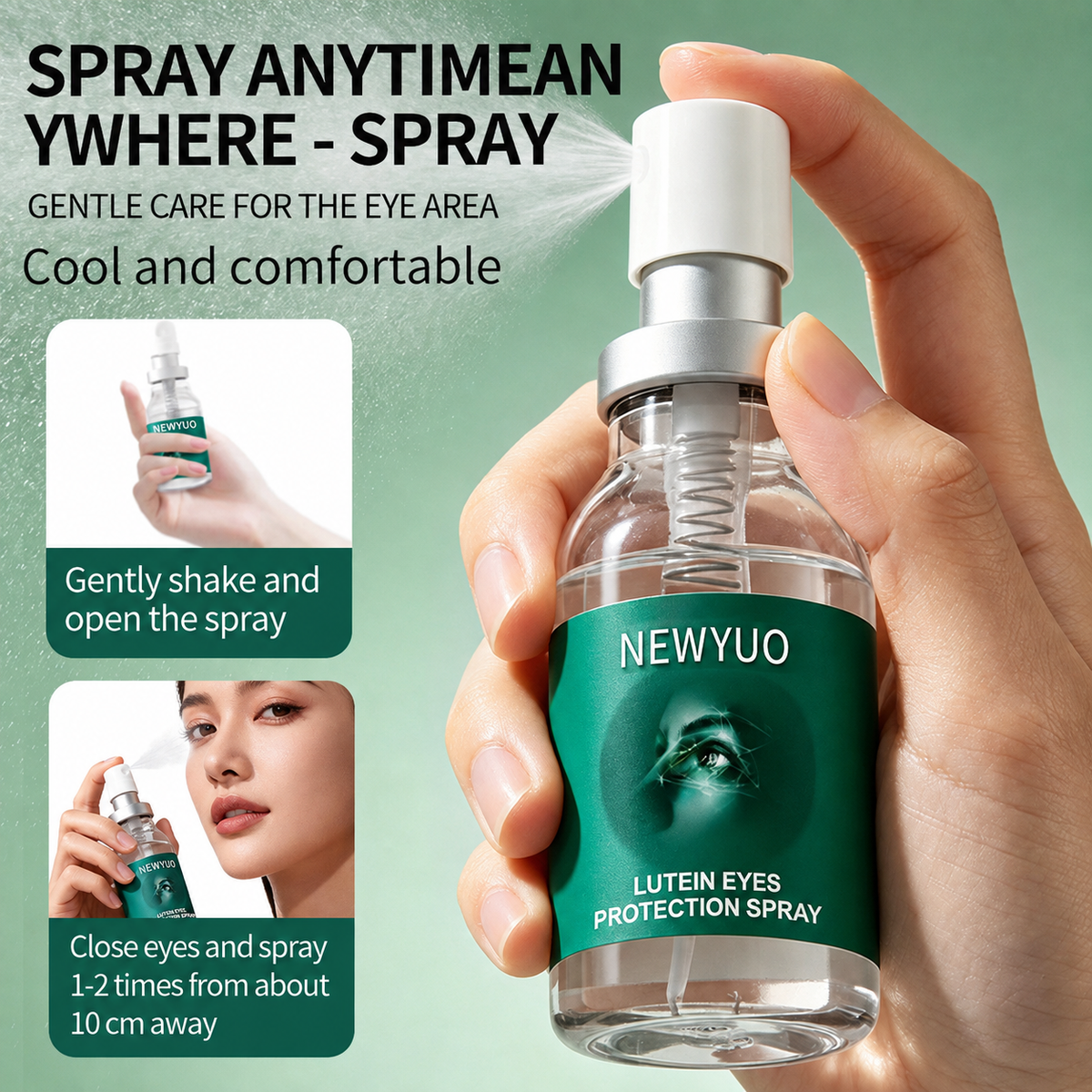 NEWYUO Lutein Eye Comfort Spray with Calendula & Vitamin E