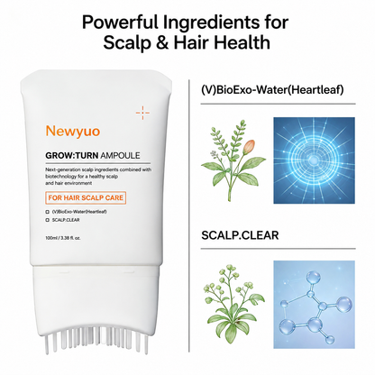 Newyuo Hair Growth Serum | Nourishing Scalp Treatment with Built-In Brush