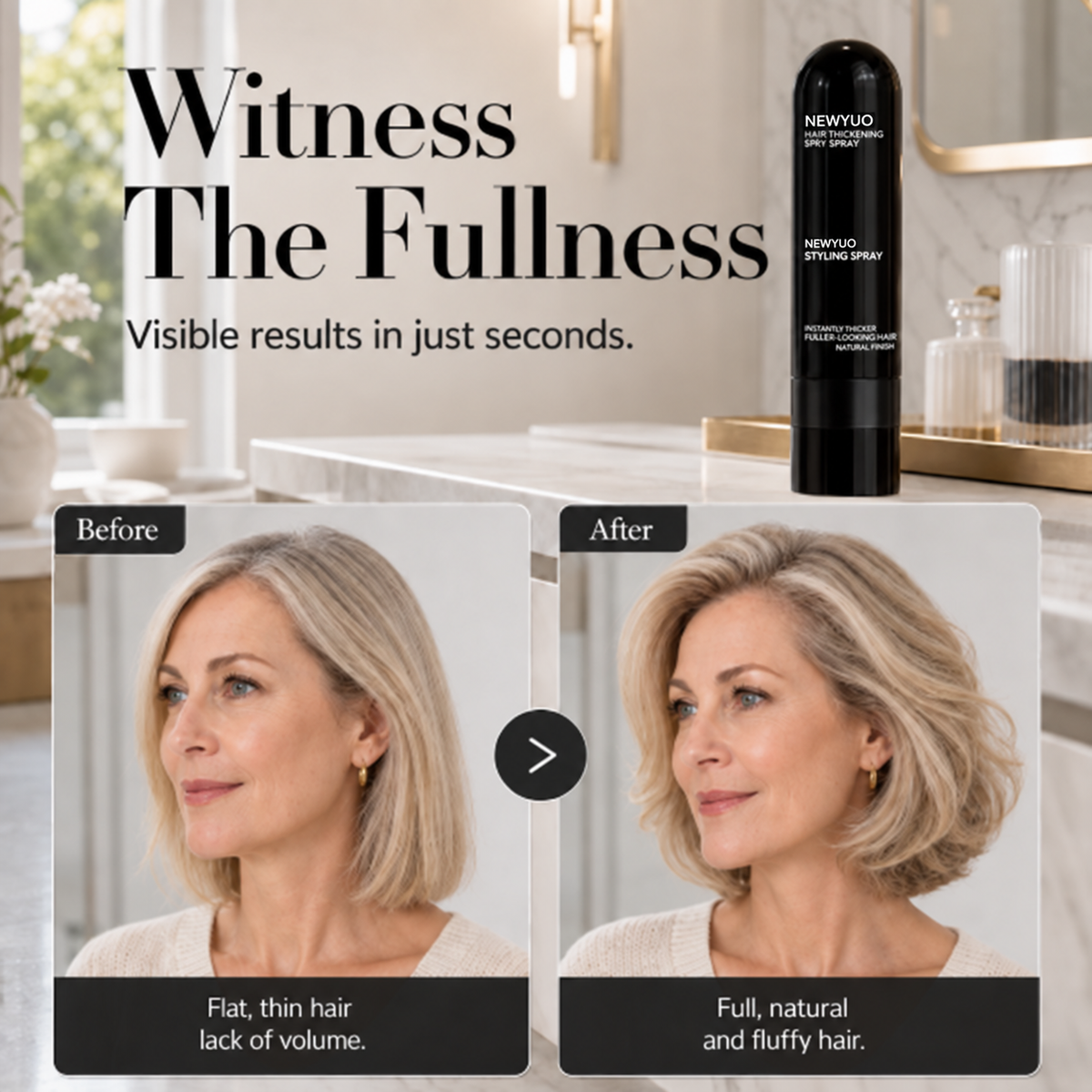 Newyuo Volumizing Spray | Instant, Bouncy Volume & Long-Lasting Hold